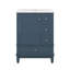 Meuble-lavabo 24 po avec lavabo, ensemble de meuble-lavabo simple 3 tiroirs et une porte avec supports de rangement, armoire de rangement en bois-1966695186