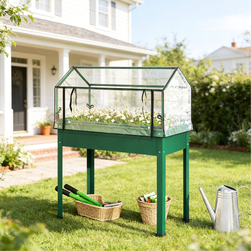 Jardinières modernes surélevées, fabrication en acier avec couverture de serre pour le jardinage
