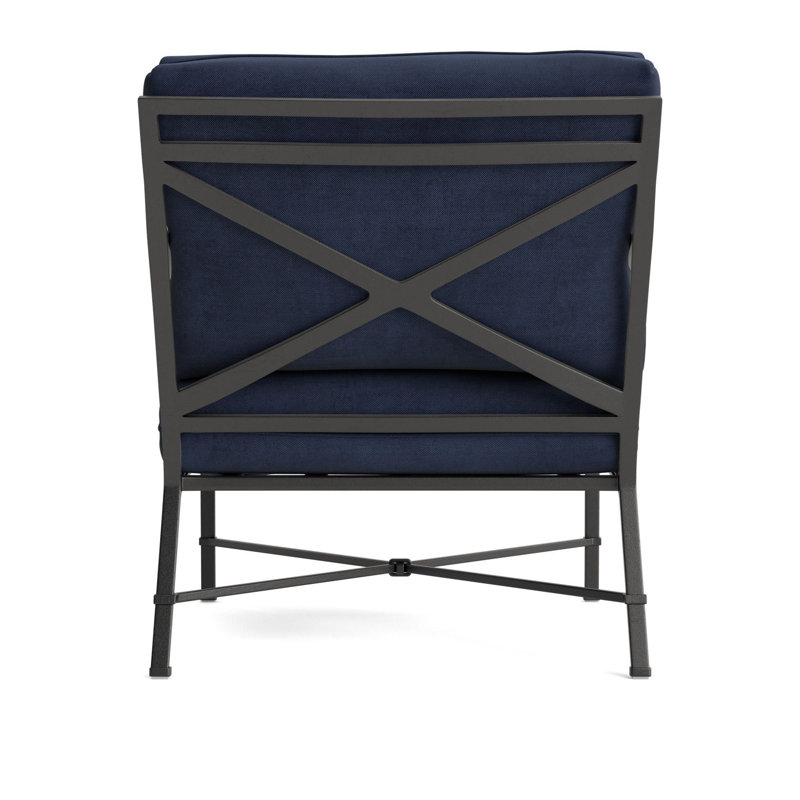 Venetian Outdoor Lounge Chair, Textured Pewter, Fusion Neptune