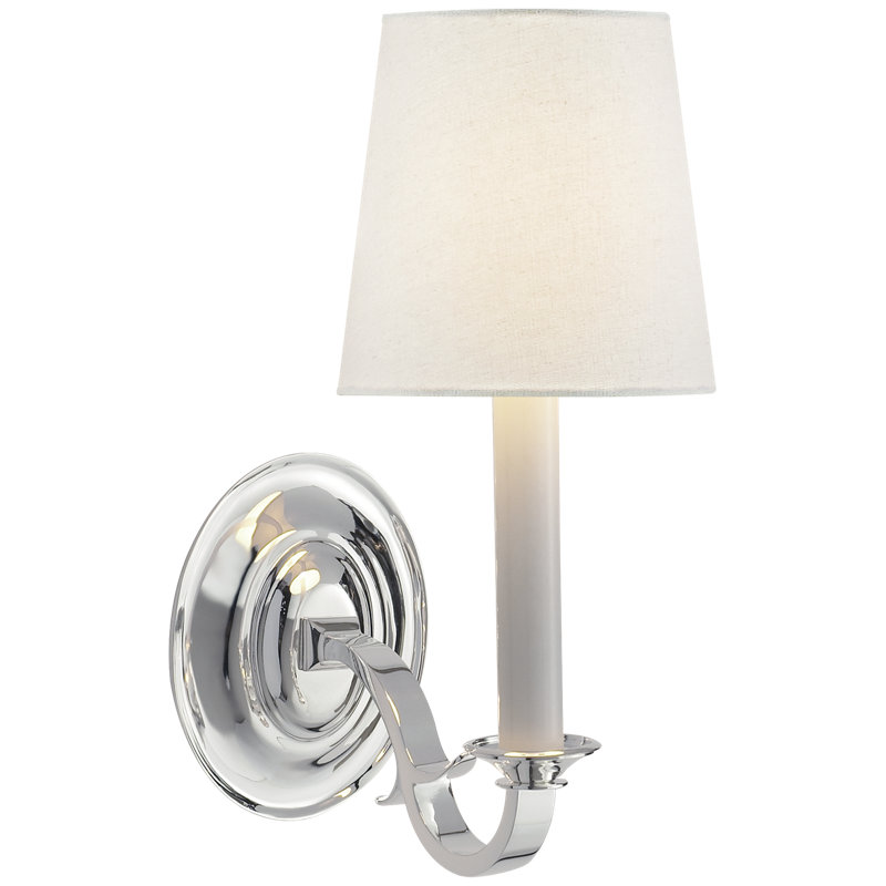 Thomas O'Brien Channing Single Sconce, Hand-Rubbed Antique Brass, Fabric