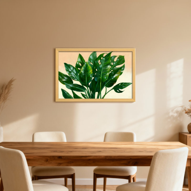Plantes et fleurs, feuilles de plantes tropicales, motif de feuillage vert, H 12 po x l 18 po, Noir