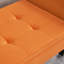 Siège de rangement pour chaussures orange en velours de 51,5 po de long et pratique