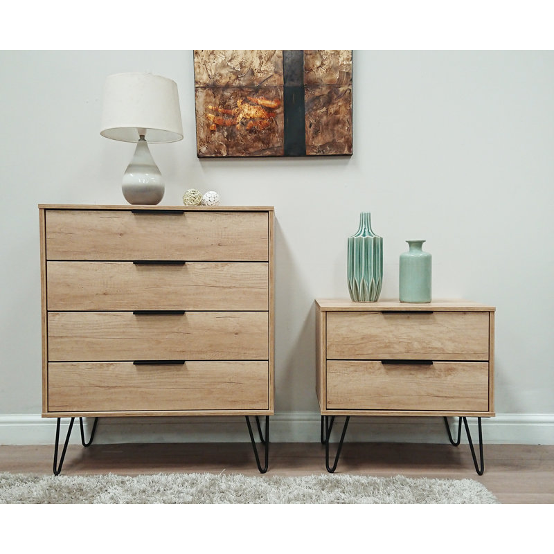 Fully Assembled Berryhill 3 Drawer Bedside Table