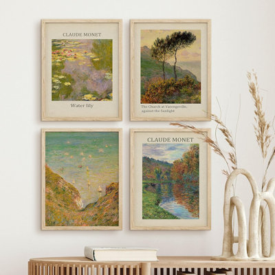 " Classic Retro Landscape Variety Nature " 4 - Pieces