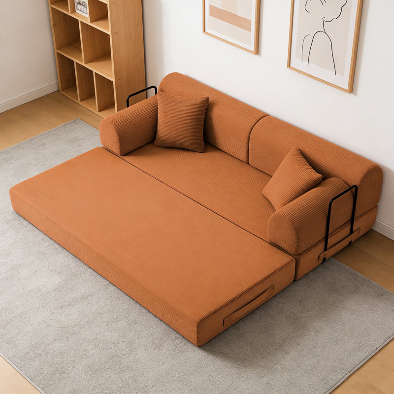 Canapé-lit convertible Corduroy, Orange