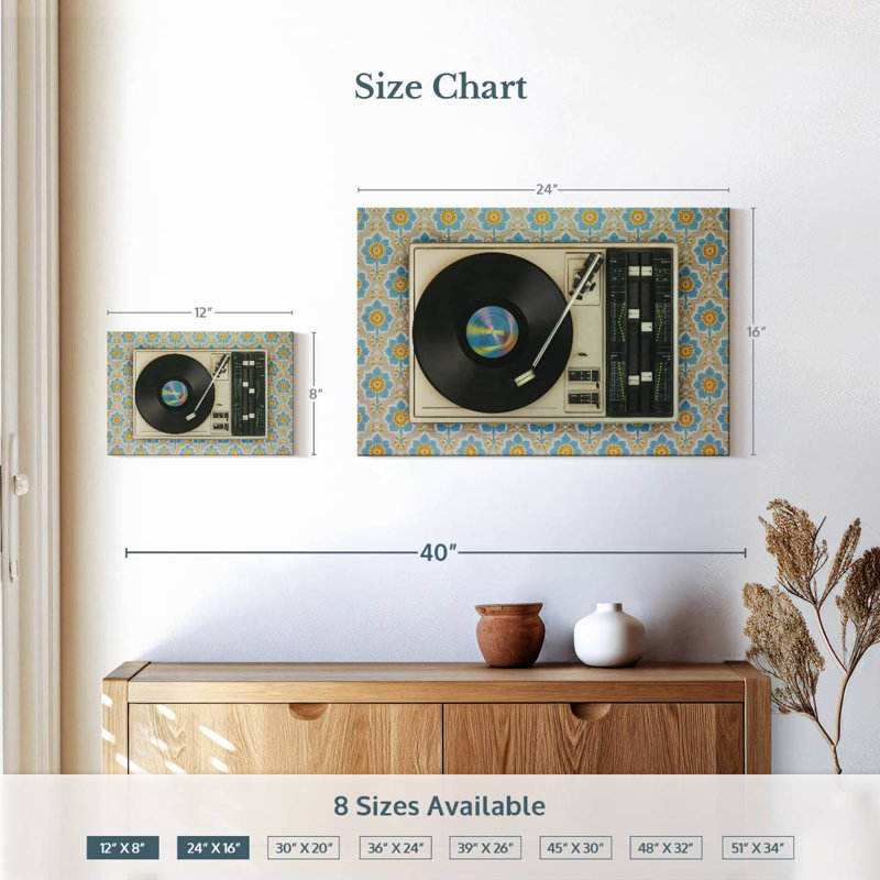 Abarca Old Vinyl Record, 16" H x 24" W