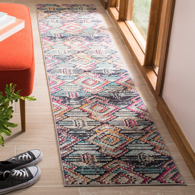 Felty Southwestern Orange/Pink/Blue Area Rug