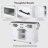 54.9" Kitchen Island With Drop Leaf, Power Outlet, Kitchen Storage Cart With 4 Door Shelves, Cross Barn Doors & Visual Glass Door, Rolling Kitchen Island On 4 Wheels For Kitchen, Dining Room,white-1682508177