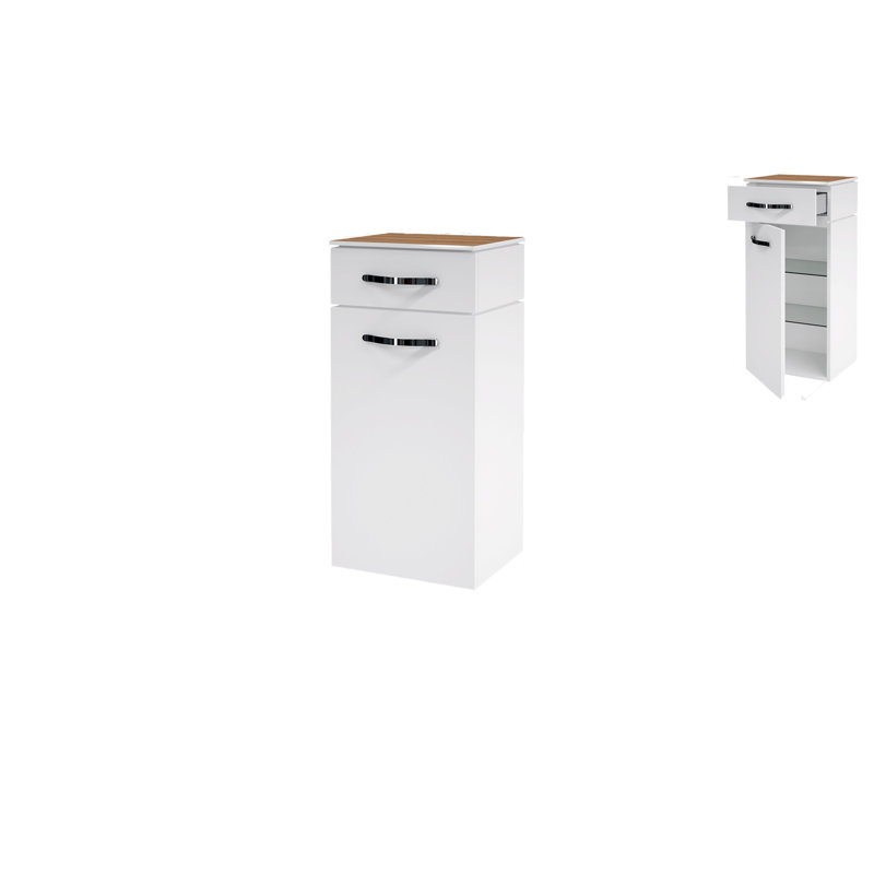 Arcisz Linen Cabinet, Left, Matt White/Dubai Ebony