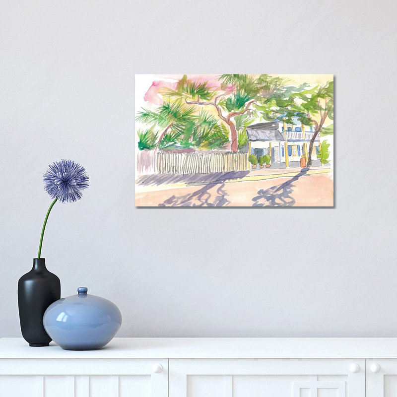 Key West Strolling Around Blue Heaven Thomas St 1 Piece Wrapped Canvas Wall Art, 30.48cm H x 45.72cm W