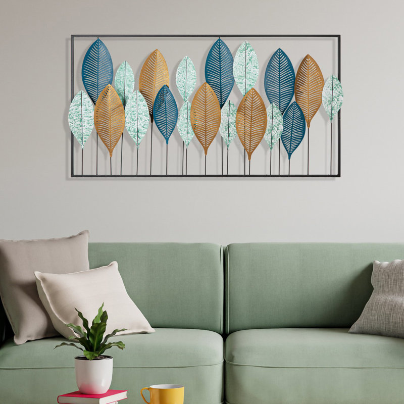 Décoration murale Edgardo en métal, H 15,7 po x l 27,5 po x P 0,8 po