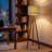 60.6" Modern Rustic Tripod Floor Lamp with Solid Rubber Wood Legs, Linen Drum Shade, Adjustable Height, Foot Switch Control, cULus Certified for Living Room Side Tables, Bedroom Corners, Home Offices or Study Rooms-1430756564