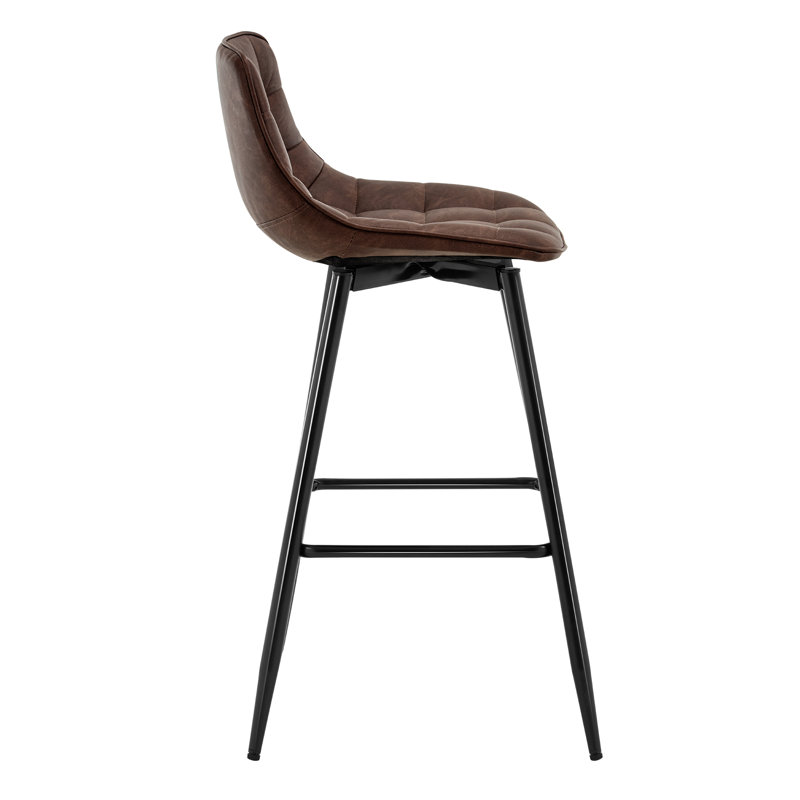 Upholstered Counter Stool with Metal Frame, 1, Brown