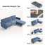 86.6'' 3-Level Adjustable Chenille Reversible L-Shaped Sectional-419267790