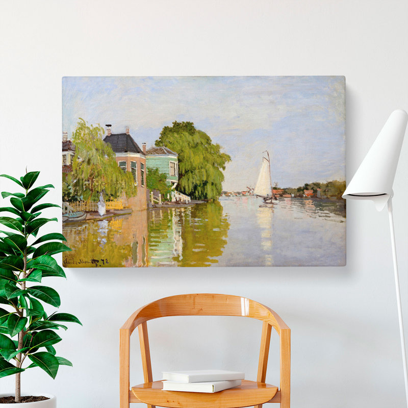 Houses On The Achterzaan by Claude Monet - Wrapped Canvas, 40cm H x 60cm W x 3cm D