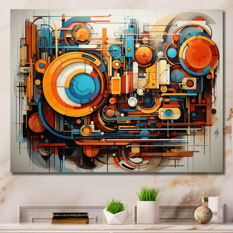 Futuriste fusion I - impression, H 12 po x l 20 po x P 1 po, Toile tendue