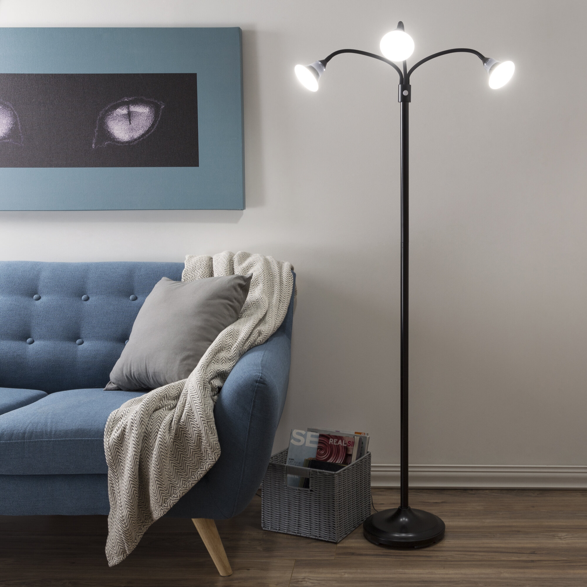 Ebest LED Floor Lamp with Remote LED Lamp Lash Light for Eyelash Extensions Craft Task Lamps Floor Standing Light Gooseneck DIMM