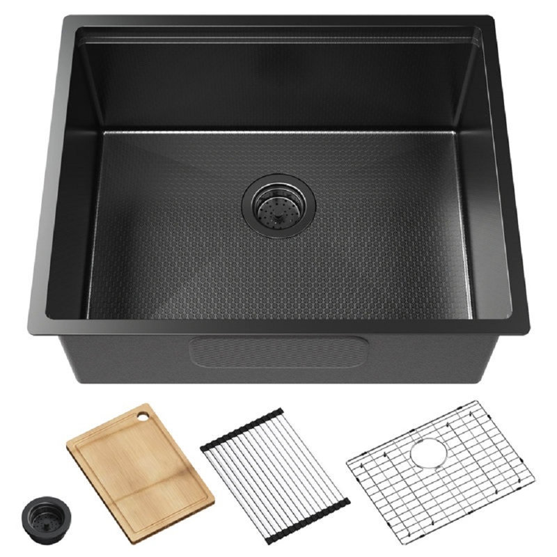 24In X 19In Undermount Single Bowl Stainless Steel Workstation Kitchen Sink
