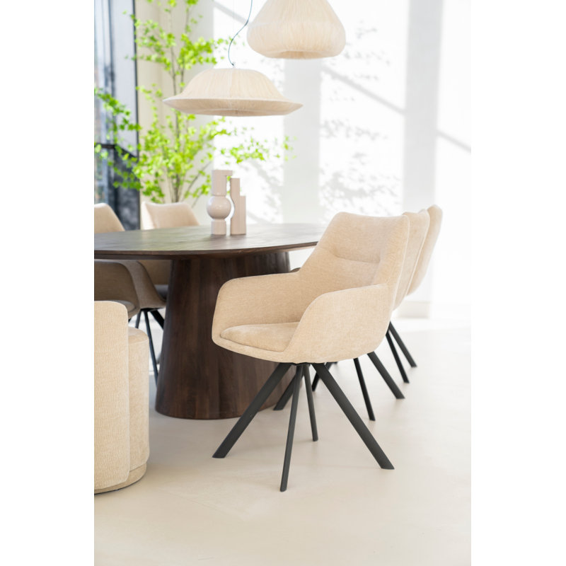 Accent Chair Swivel Armchair, Beige