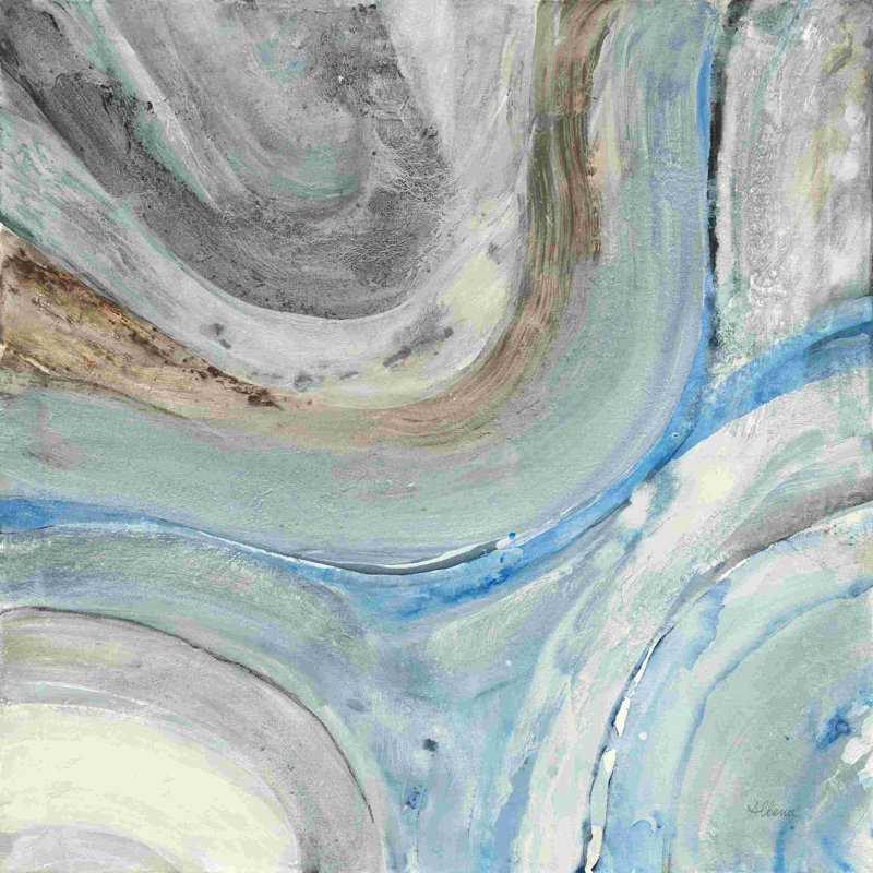 Estuaire - peinture sur toile tendue, H 12 po x l 12 po x P 1,25 po
