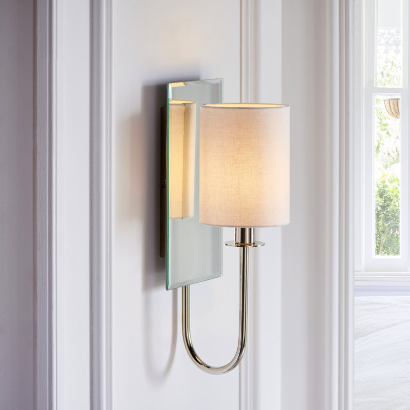 Everiz Steel Armed Sconce, Bright Nickel