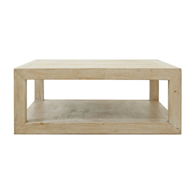 Peking Ming 50" L Square Coffee Table with Weathered Whitewash