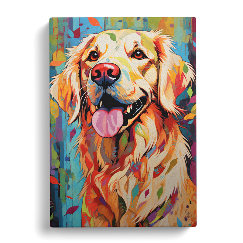 Golden Retriever Modern Art - No Frame Print, 60cm H x 40cm W x 3cm D