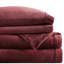 Ensemble de draps pour grand lit 4 pièces 100% ultra doux bourgogne avec draps-housses plats et 2 taies d'oreiller brossées des deux côtés Lavable à la machine