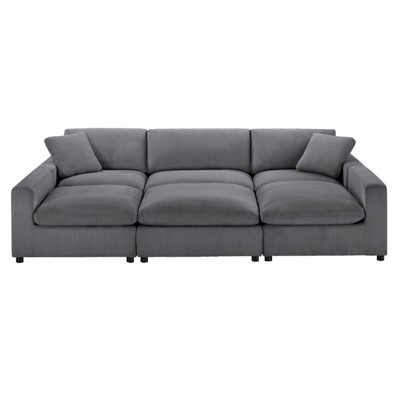 Vinessa Modular Sectional - 6-Piece Nest, Gray Corduroy