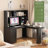 L Shaped Desk With Charger,Computer Desk With Drawers,Bookshelf,Modern Corner Desk,Home Office Desk,L-Shaped Study Table Writing Desk,Carbon Fiber Gaming Computer Desk With Storage