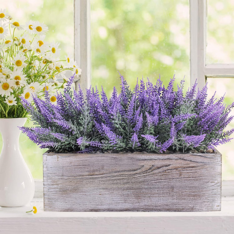 Centre de table rectangulaire en bois 14 po Lavender