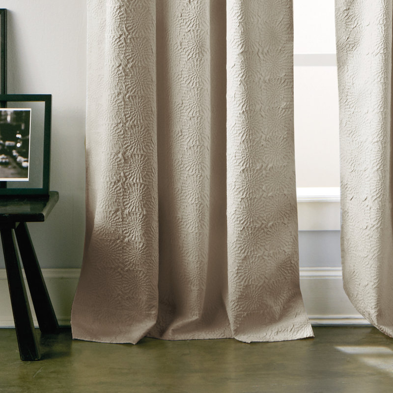 Taupe Beige Polyester Grommet Curtain Panel, 63"