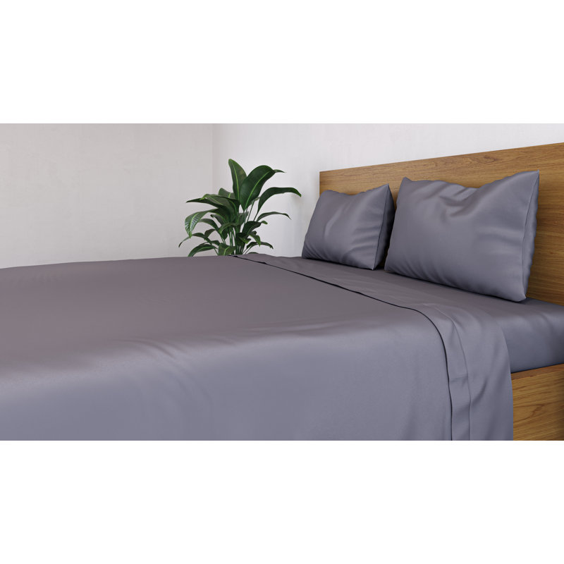 Panda 100% Bamboo Flat Sheet - Hypoallergenic and Breathable, Single (3'), Urban Grey