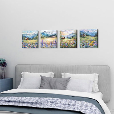 4 Piece Wrapped Canvas Wall Art