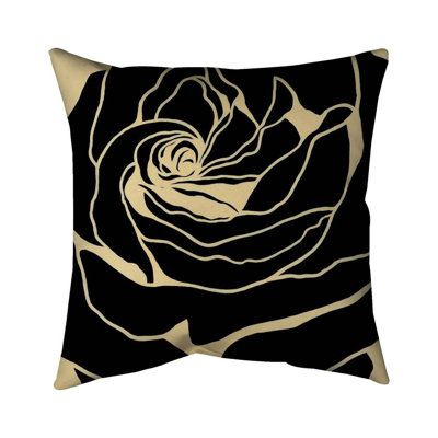 Silhouette of a rose - 26"x26" Throw pillow - Poly twill - Print on demand