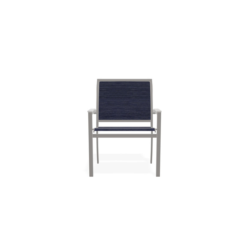 Chaise de café empilable en aluminium Bazza, Indigo Collect, Gris chaleureux
