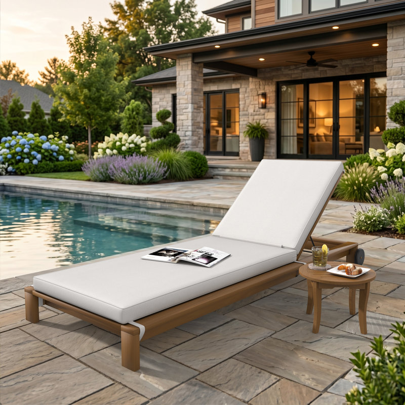 Sunbrella® Outdoor Chaise Cushion, 23" W x 75" D, Canvas Natural