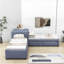 Lit plateforme simple tapissier avec lit gigogne et rangement