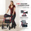 Déambulateur roulant mobilité avec siège pour personnes agées, déambulateur léger et pliable, grandes roues avant en nid d'abeilles amortissant les chocs de 10 po pour tout terrain, capacité de poids de 300 lb, rouge-123103616