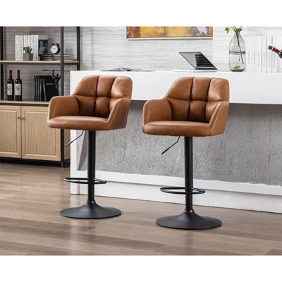 Aavin Swivel Upholstered Adjustable Height Bar Stool