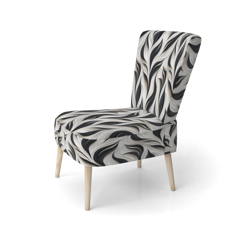Blanc et noir Minimalist Elegance - Chaise d'appoint rembourrée moderne, chaise d'appoint blanche