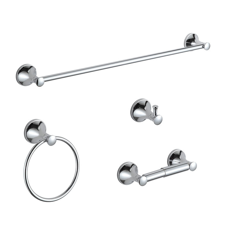 4 - Piece Bathroom Hardware Set, Chrome
