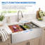 Évier de cuisine en acier inoxydable 36 po x l 22 po avec station de travail à tablier double 60/40 et accessoires-132420551