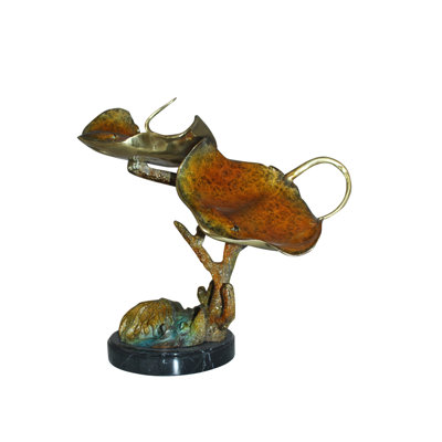 Statue double en bronze Monterey - Taille: L 14 po x l 24 po x H 21 po. 