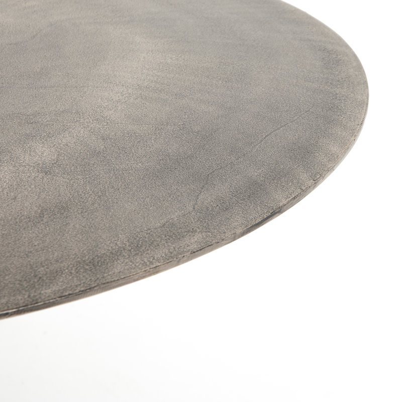 Simone Outdoor Round Bistro Table, Raw Antique Nickel