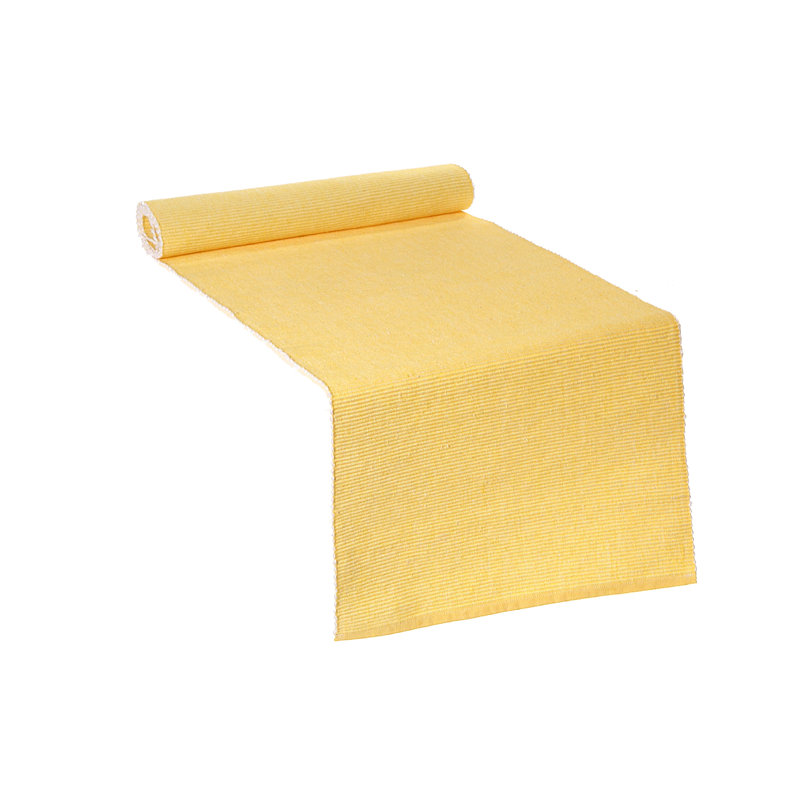 Solid Color Cotton Blend Table Runner, 63" x 13", Yellow