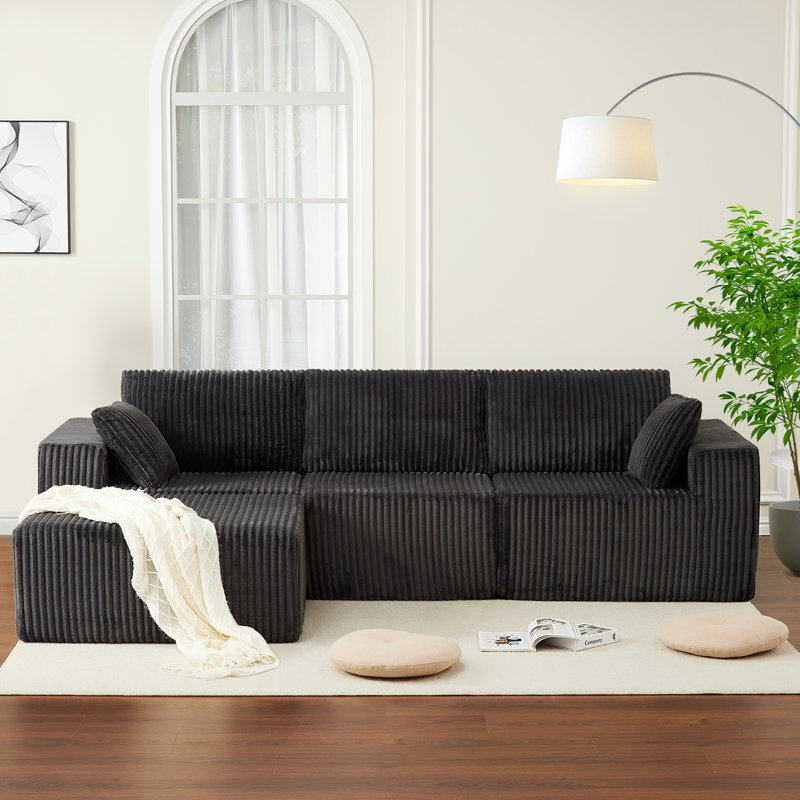 175cm Wide Rectangle Loveseat, Grey