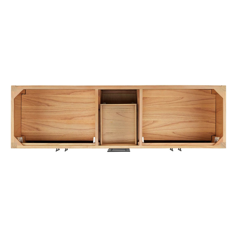 72" Ayanna Double Bathroom Vanity Set with Rectangular Undermount Sinks, Arctic White Quartz, Single