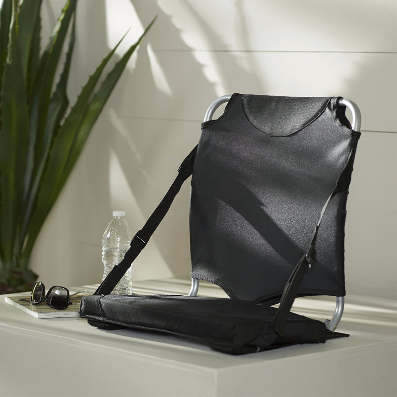 Siège de stade pliant avec coussin Carlee, Noir
