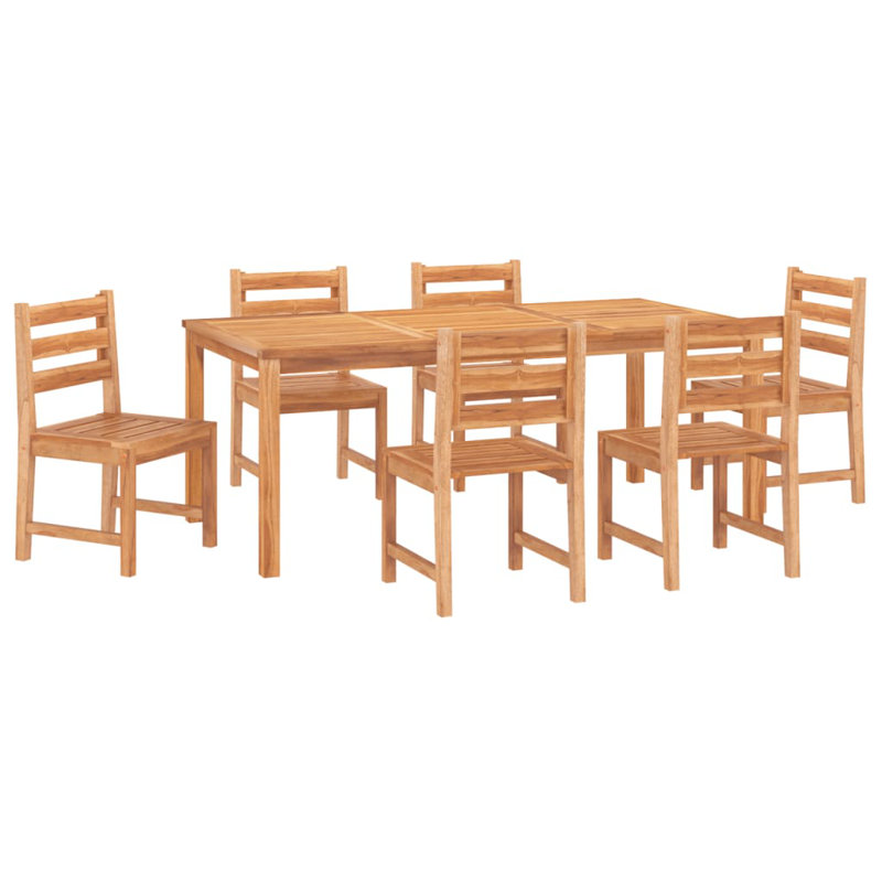 vidaXL Garden Dining Set Natural Teak Solid Teak Wood Durable